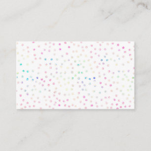 Elegantes Iridescent Confetti Dots Weißes Design Visitenkarte