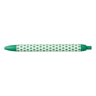 Elegantes Irish Kleeblatt Clover Pattern Grün Weiß Kugelschreiber