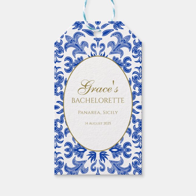 Elegantes italienisches Bachelorette Geschenkanhänger (Vorderseite)