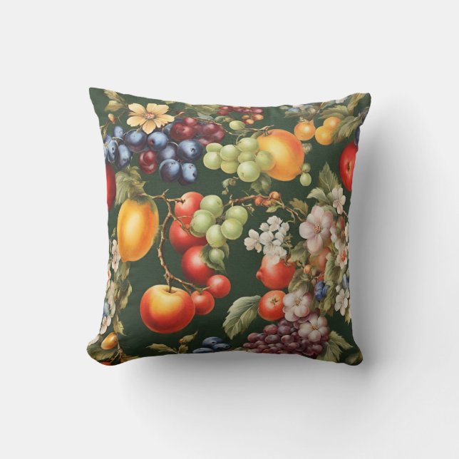 Elegantes italienisches Design mit Früchten und Bl Kissen (Vorderseite)