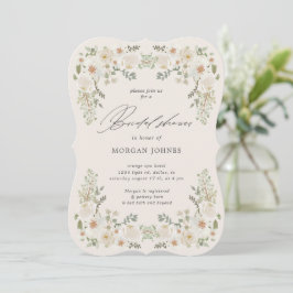 Elegantes Ivory Floral Brautparty Einladung