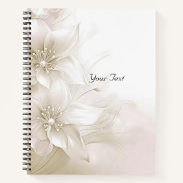 Elegantes Ivory White Blume Notebook Notizbuch