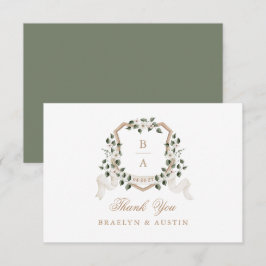 Elegantes Ivy Greenery Weißes Blumengezelt Hochzei Dankeskarte