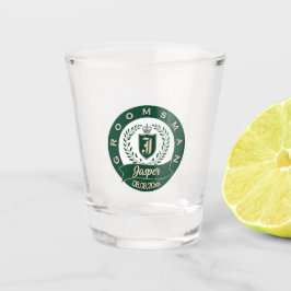 Elegantes Jagdgrün Hochzeitsgeschenk für die Hochz Schnapsglas