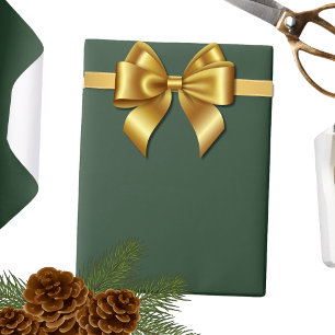 Elegantes Jägergrün Vollton Geschenkpapier