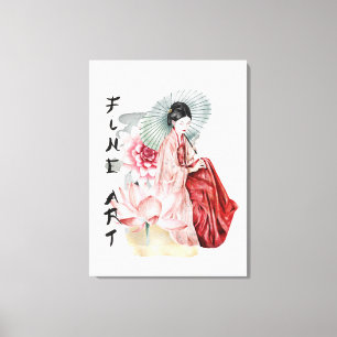 elegantes japanisches Geisha Girl Leinwanddruck