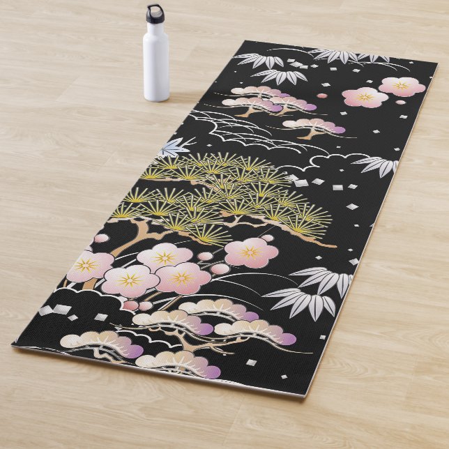 Elegantes japanisches Inspiriertes botanisches Kun Yogamatte (Beispiel)