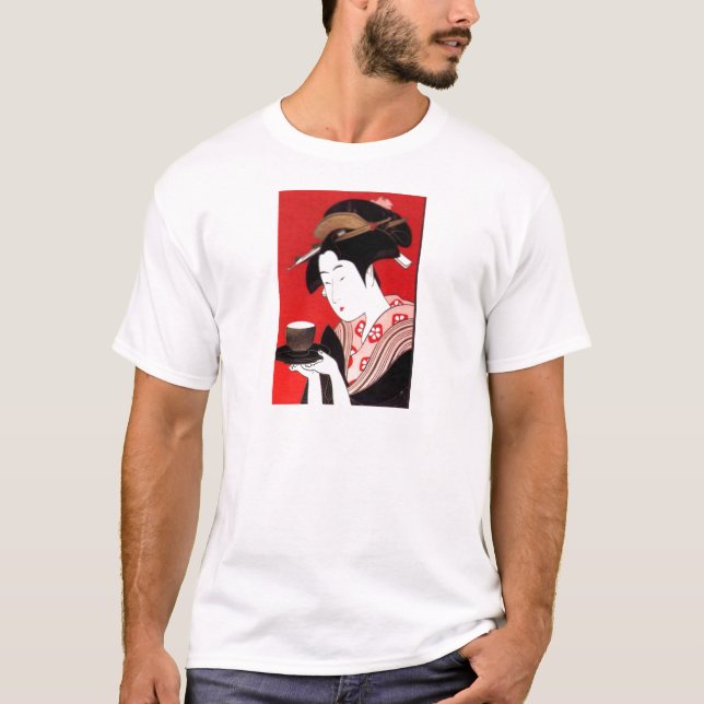 Elegantes japanisches Lady Tea Feste T-Shirt (Vorderseite)