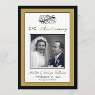 Elegantes Jubiläum Party Custom Invitation (Gold) Einladung