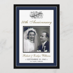 Elegantes Jubiläum Party Custom Invitation (Marine Einladung