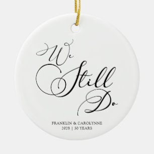 Elegantes Jubiläums-Gelübdeerneuerung Benutzerdefi Keramik Ornament