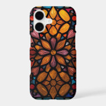 Elegantes Jugendstil-Buntglas-Blumenmuster