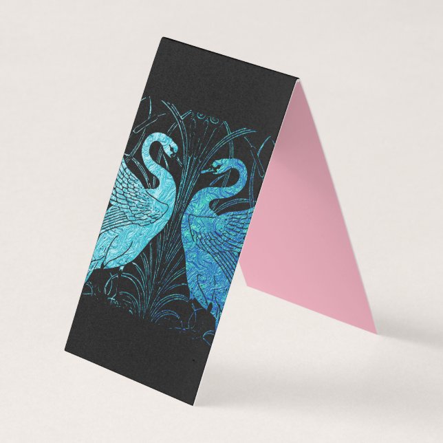 elegantes Jugendstil-Design, metallisch aquamarin  Visitenkarten (Vorderseite)