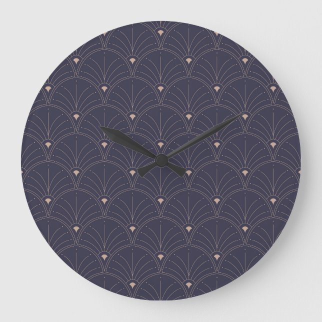 Elegantes Jugendstil, minimalistisches Muster. Große Wanduhr (Vorderseite)