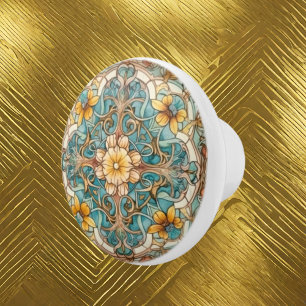 elegantes Jugendstil-Muster Keramikknauf