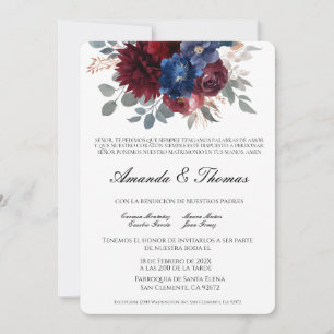 Elegantes Juwel Thema Spanische Hochzeit Einladung