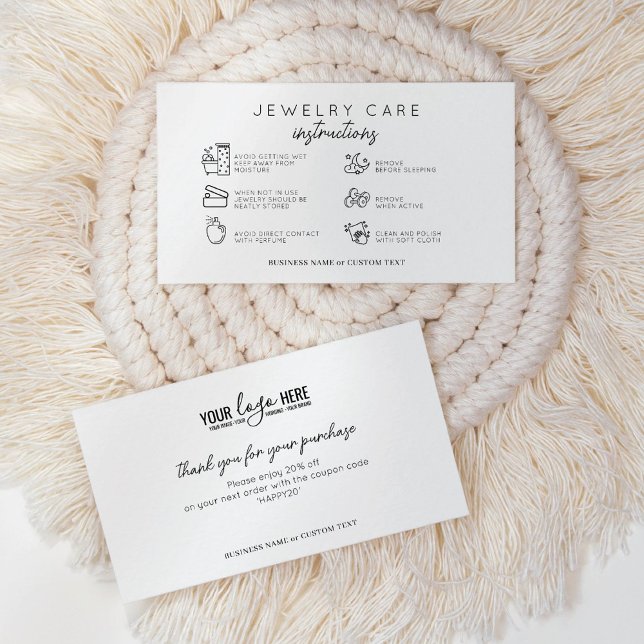 Elegantes Juwelierpflege-Logo Begleitkarte (Von Creator hochgeladen)