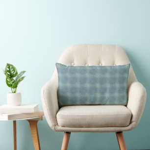 Elegantes Kadettengrau-Cyan-Blumen-Daisy-Motiv Lendenkissen