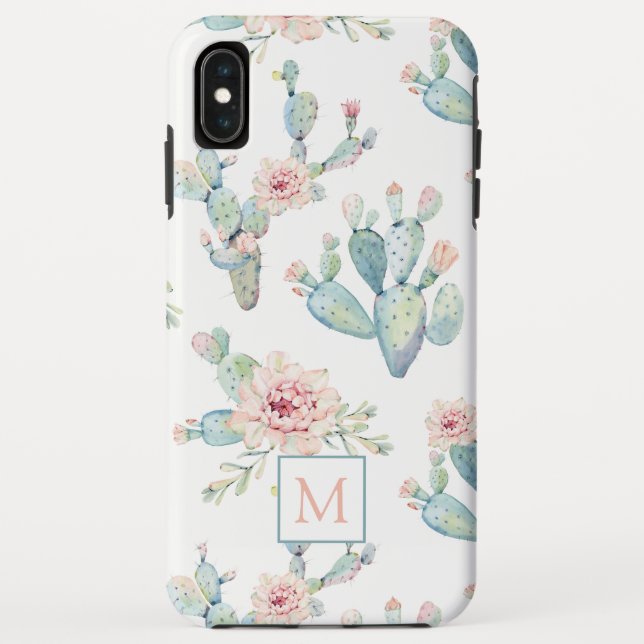 Elegantes Kakteen-Muster Case-Mate iPhone Hülle (Rückseite)