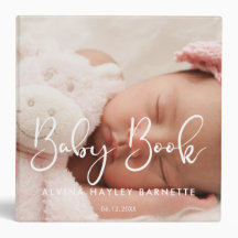 Elegantes Kalligrafie Baby Book Foto