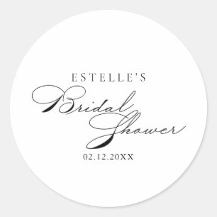 Elegantes Kalligrafie-Brautparty-Geschenk Runder Aufkleber