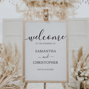 Elegantes Kalligrafie Schwarz-Weiß-Hochzeitssymbol Poster