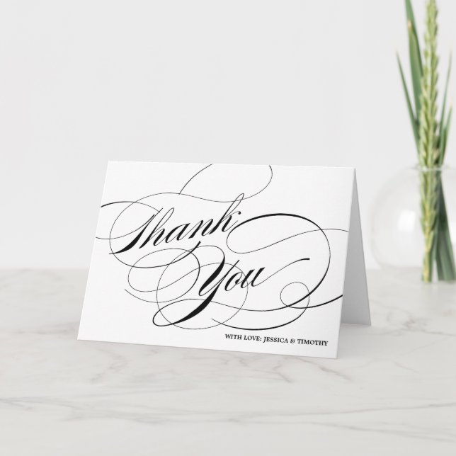 Elegantes Kalligrafie-Script Dankeschön-Karte Dankeskarte (Vorderseite)