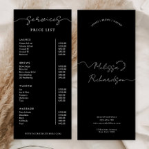 Elegantes Kalligrafie-Script Minimalpreisliste Men