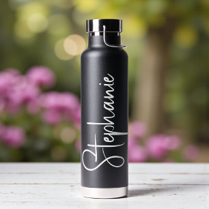 Elegantes Kalligrafie-Script personalisierter Name Trinkflasche