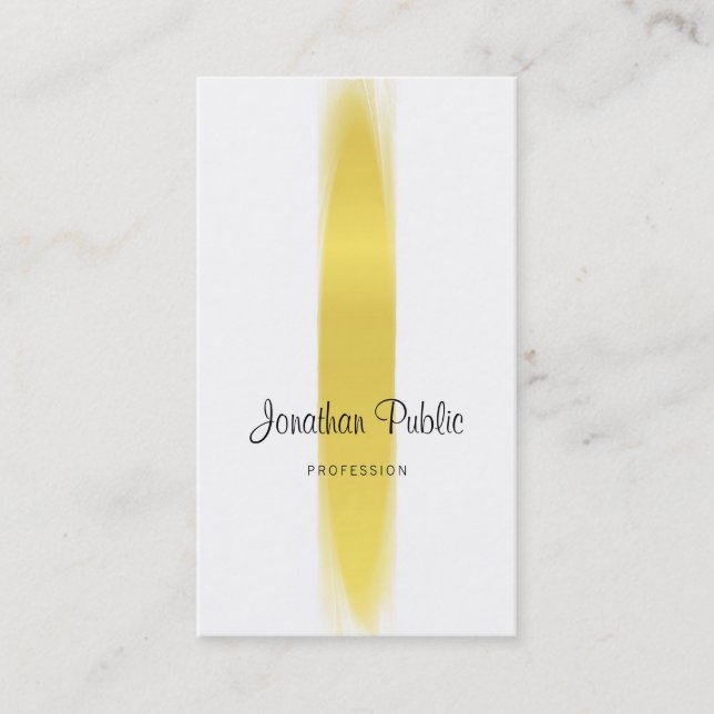 Elegantes Kalligrafie Script Trendy Gold Schlicht  Visitenkarte (Vorderseite)