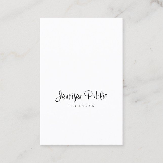 Elegantes Kalligrafie Script Trendy Sleek Schlicht Visitenkarte (Vorderseite)