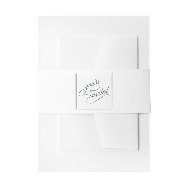 Elegantes Kalligrafie-Skript Sie sind eingeladen Einladungsbanderole (Vorderseite Beispiel)