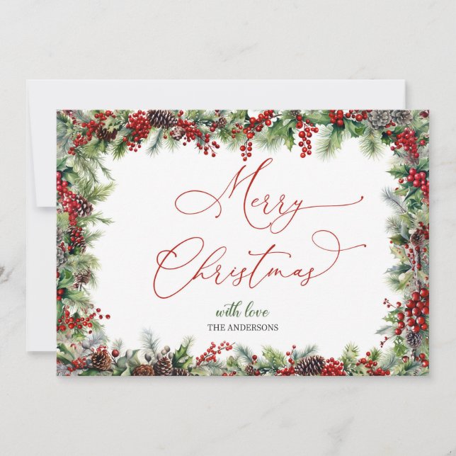 Elegantes Kalligrafieschrift Frohe Weihnachten (Vorderseite)