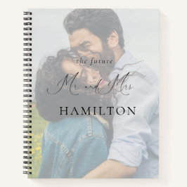 Elegantes kalligrafisches Hochzeitsrechner Notizbuch