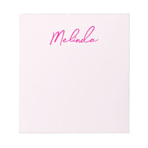Elegantes Kalligrafisches Skript, anpassbares Rosa Notizblock