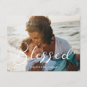 Elegantes Kalligraphie Gesegnetes Foto Postkarte