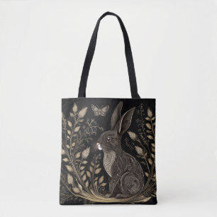 Elegantes Kaninchen in Schwarz und Beige Tasche