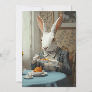 Elegantes Kaninchen zur Teezeit Einladung
