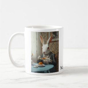 Elegantes Kaninchen zur Teezeit Kaffeetasse