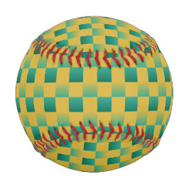 Elegantes kariertes Muster in Grün und Gold Baseball
