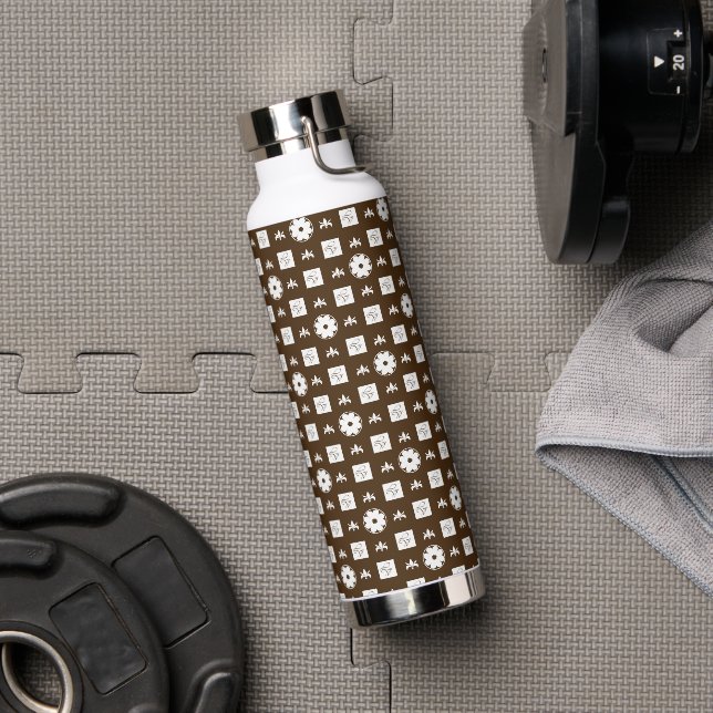 Elegantes, kariertes Muster Wasserflasche Trinkflasche (Fitnessstudio)