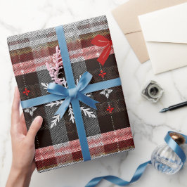 Elegantes Kariertes Weihnachtsmuster Geschenkpapier