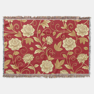 Elegantes karmesinrotes florales Rankenmuster Decke