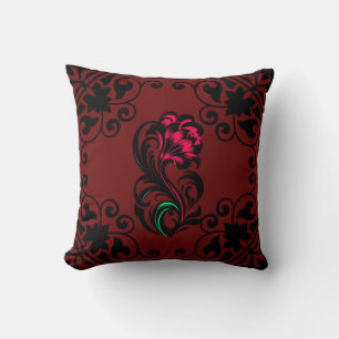 Elegantes, karmesinrotes Paisley-Kissen, maßgefert Kissen
