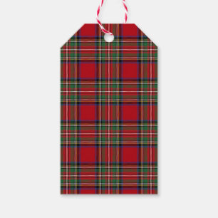 Elegantes Karo rustikales Rot und Grün Tartan Geschenkanhänger