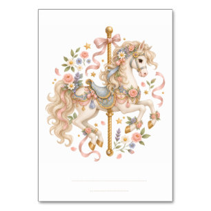 Elegantes Karussellpferd Französisches Märchen Tischnummer