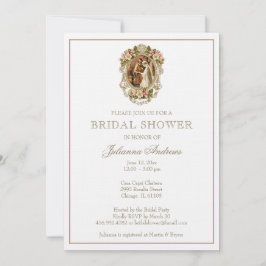 Elegantes katholisches Brautparty Gold Floral Einladung