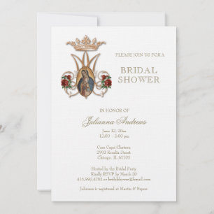 Elegantes katholisches Brautparty Guadalupe Rose I Einladung