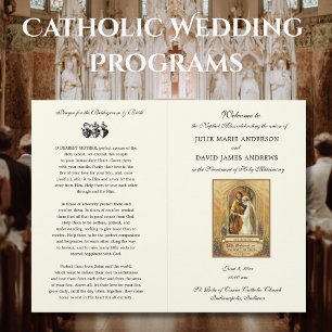 Elegantes katholisches Hochzeitsprogramm