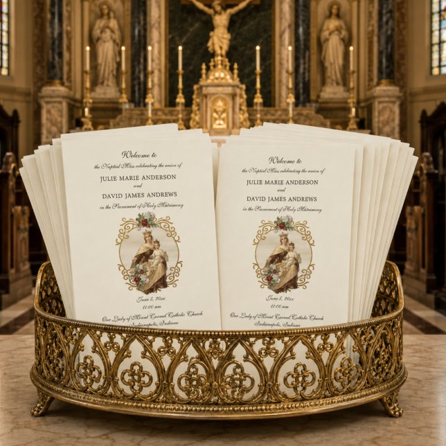 Elegantes katholisches Hochzeitsprogramm (Von Creator hochgeladen)